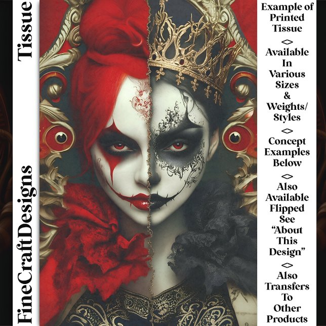 Papel De Seda Dark Fantasy Gothic Queen Art DA4R Decoupage (Criador carregado)