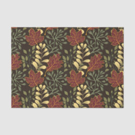Papel De Seda Dark red maple leaves floral pattern