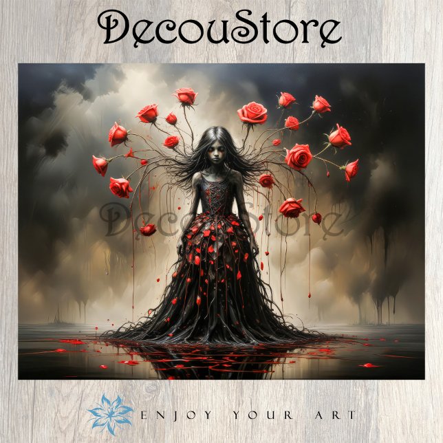 Papel De Seda Dark Rose Siren Decoupage (Criador carregado)