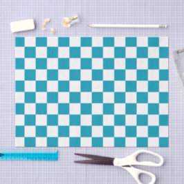 Papel De Seda Dark turquoise checkered 