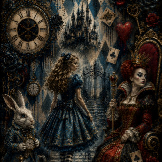 Papel De Seda Dark Wonderland Alice and Queen decoupage