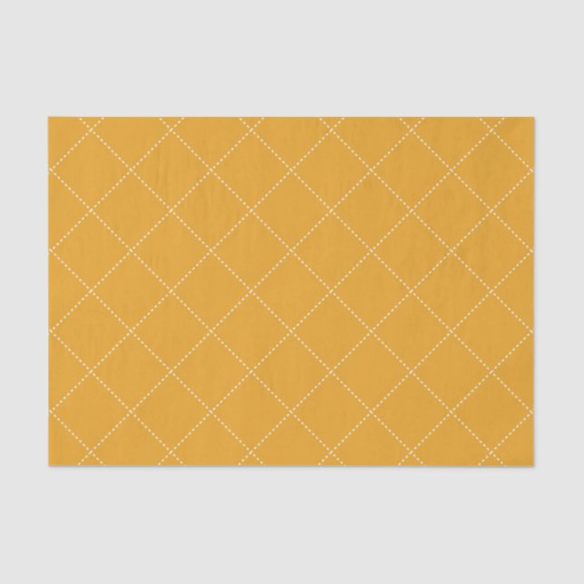 Papel De Seda Dashed Diamond Grid Geometric Goldenrod (Frente )