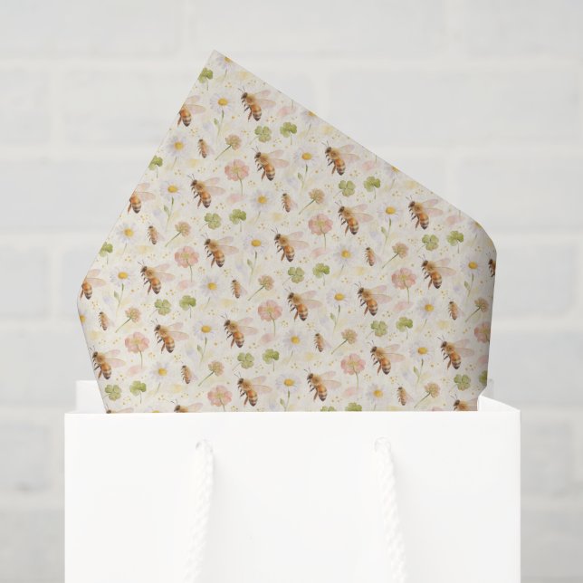 Papel de seda de abelha, papel decoupage de abelha (Sacola de presentes)