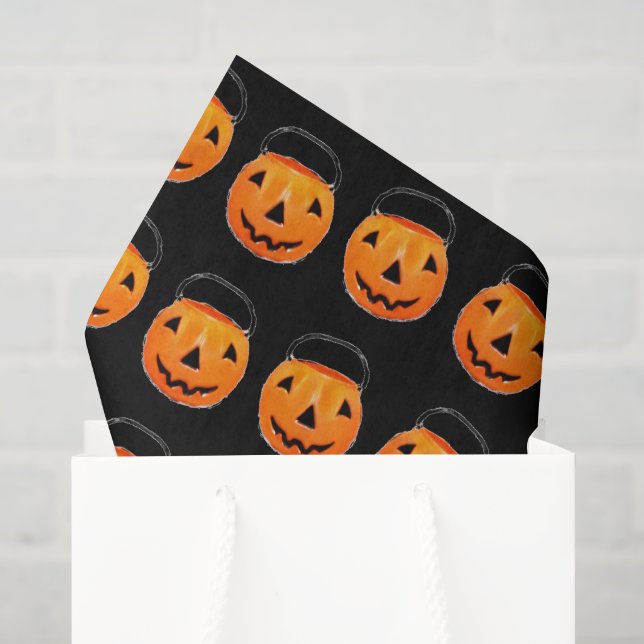 Papel de Seda de Abóboras de Halloween para Traves (Sacola de presentes)