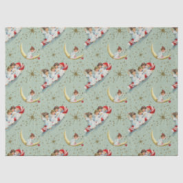 Papel de Seda de Anjos de Natal Vintage