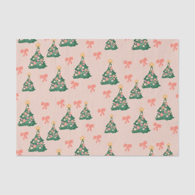 Papel de Seda de Árvore de Natal Préppy (Frente )