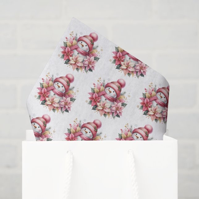Papel de Seda de Boneco de Neve de Feriado (Sacola de presentes)