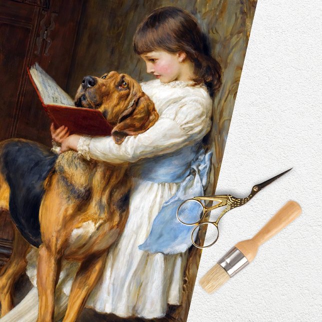 Papel de Seda de Cachorro de Menina Antiga (Criador carregado)