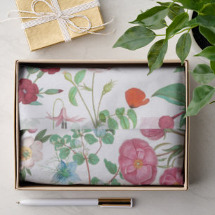 Papel de Seda de Colagem Floral Vintage Brilhante