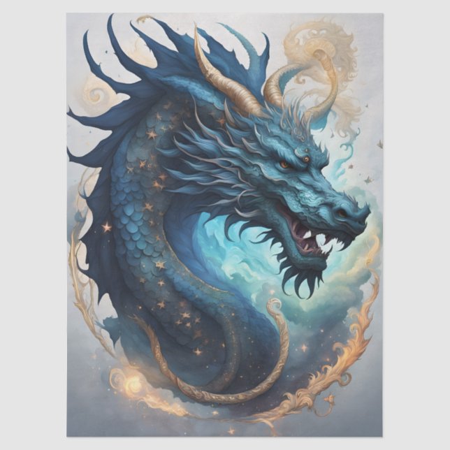 papel de seda de dragão nas nuvens (Frente )