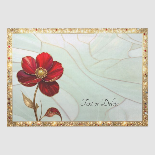 Papel de seda de flor vermelha de vitral (Frente )