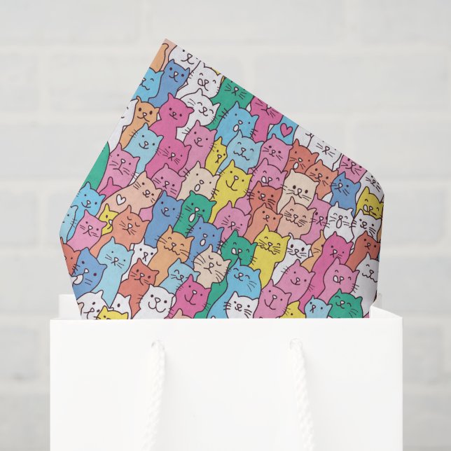 Papel de Seda de Gato, Kit de Decoupage de Gatinho (Sacola de presentes)