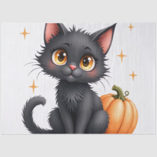 Papel de Seda de Gato Preto de Halloween Fofo
