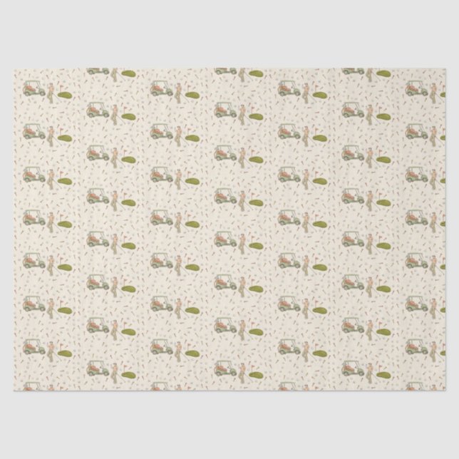 Papel de seda de golfe desenhado à mão (Frente )
