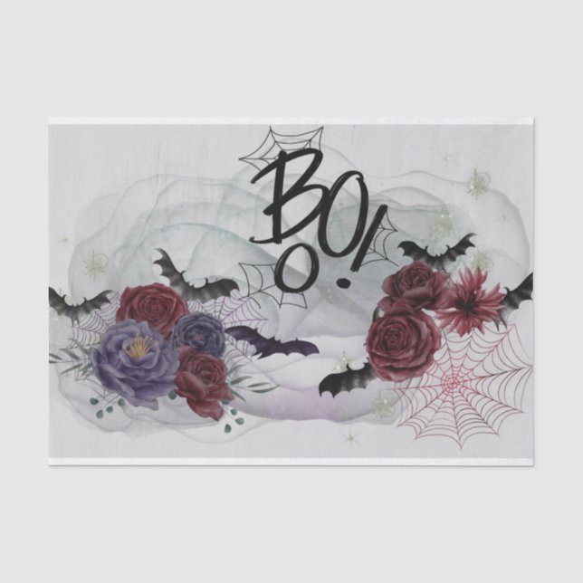 Papel de Seda de Halloween com Rosas Góticas Morce (Frente )