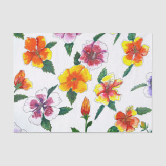 Papel de Seda de Hibisco Tropical