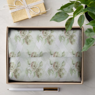 Papel de Seda de Hortênsia Verde Salvia