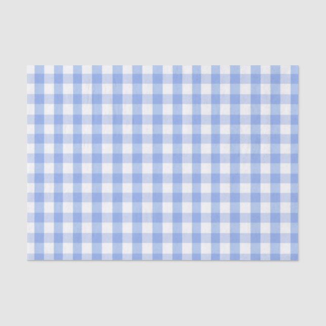 Papel de Seda de Jardim Xadrez Azul Claro (Frente )