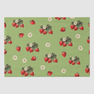Papel de seda de morango sobre musgo verde