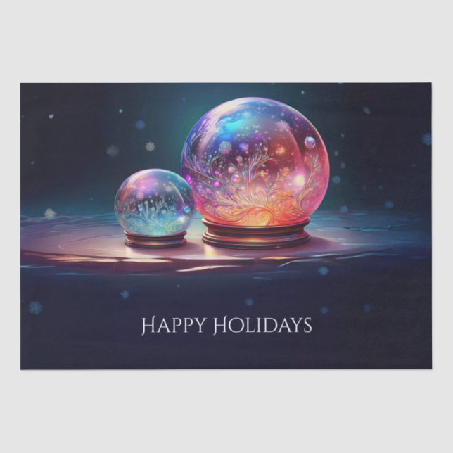 Papel de Seda de Natal Bolas de Neve de Cristal (Frente )