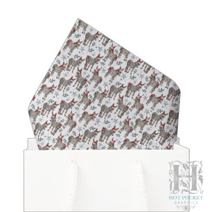Papel de Seda de Natal Burro Fofo em Branco