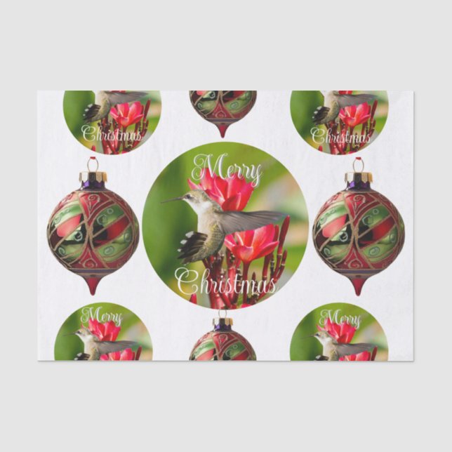 Papel de seda de Natal com Beija-flor (Frente )
