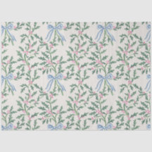 Papel de Seda de Natal Holly Vine e Arco Azul Cre
