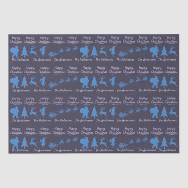 Papel de Seda de Natal Personalizado - Design de S (Frente )
