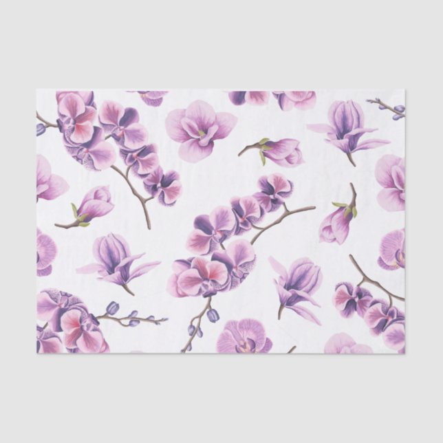 Papel de Seda de Orquídea Roxa (Frente )