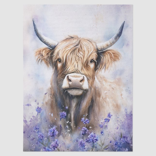 Papel de Seda de Vaca das Terras Altas Aquarela Fl (Frente )