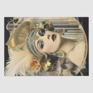 Papel De Seda Deco de Arte da Menina Flapper de 1920