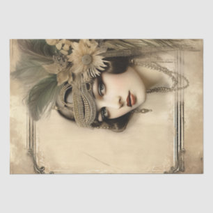 Papel De Seda Deco de Arte da Menina Flapper de 1920