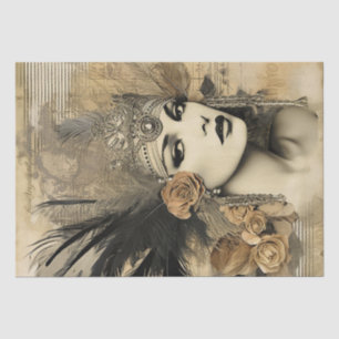 Papel De Seda Deco de Arte da Menina Flapper de 1920