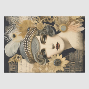 Papel De Seda Deco de Arte da Menina Flapper de 1920