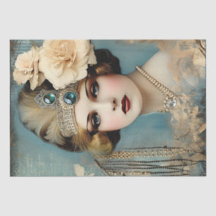 Papel De Seda Deco de Arte da Menina Flapper de 1920