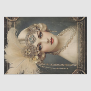 Papel De Seda Deco de Arte da Menina Flapper de 1920