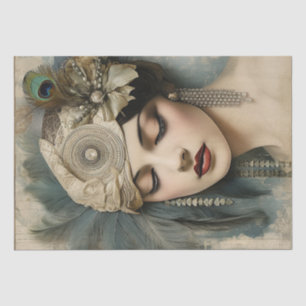 Papel De Seda Deco de Arte da Menina Flapper de 1920