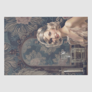 Papel De Seda Deco de Arte de Menina Flapper Perfume de 1920