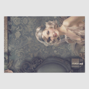 Papel De Seda Deco de Arte de Menina Flapper Perfume de 1920