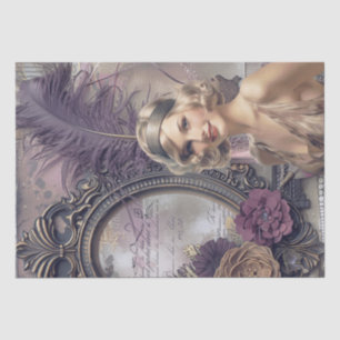 Papel De Seda Deco de Arte de Menina Flapper Perfume de 1920