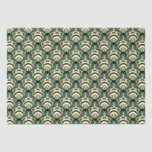 Papel De Seda Deco de Arte Dourada e Esmeralda