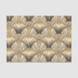 Papel De Seda Deco de arte negra em ouro elegante