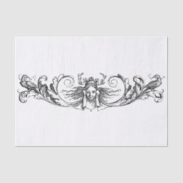 Papel De Seda Decodificação de Design de arte branca e preta