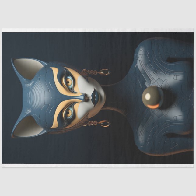 Papel De Seda Decodificação de Gato de Arte (Frente )