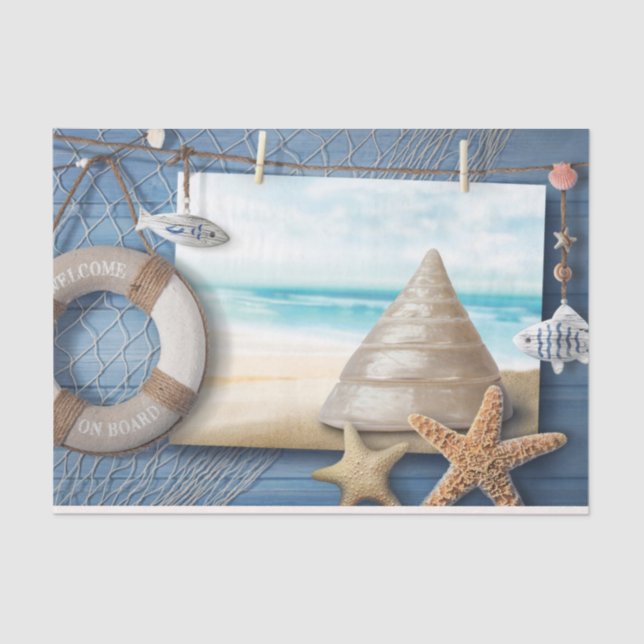 Papel De Seda Decodificação de Salva de Oceano Deco (Frente )