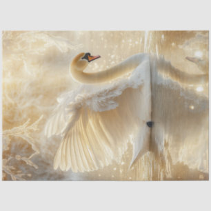 Papel De Seda Decopage Magical Scense Swan no lago
