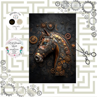 Papel De Seda Decopage Steampunk Iron Horse