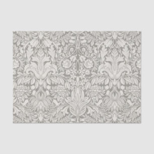 Papel De Seda Decoração de Casa Floral Damasco Branco Elegante