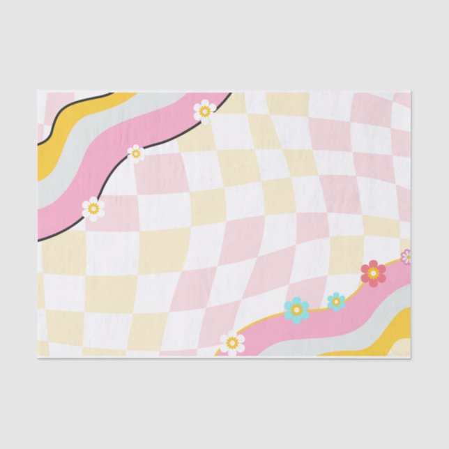 Papel De Seda Decoração de Despedida de Solteira Groovy e Embria (Frente )