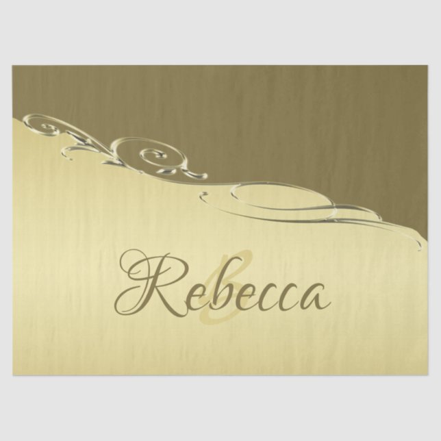 Papel De Seda Decoração de ouro de luxo em ouro militar (Frente )